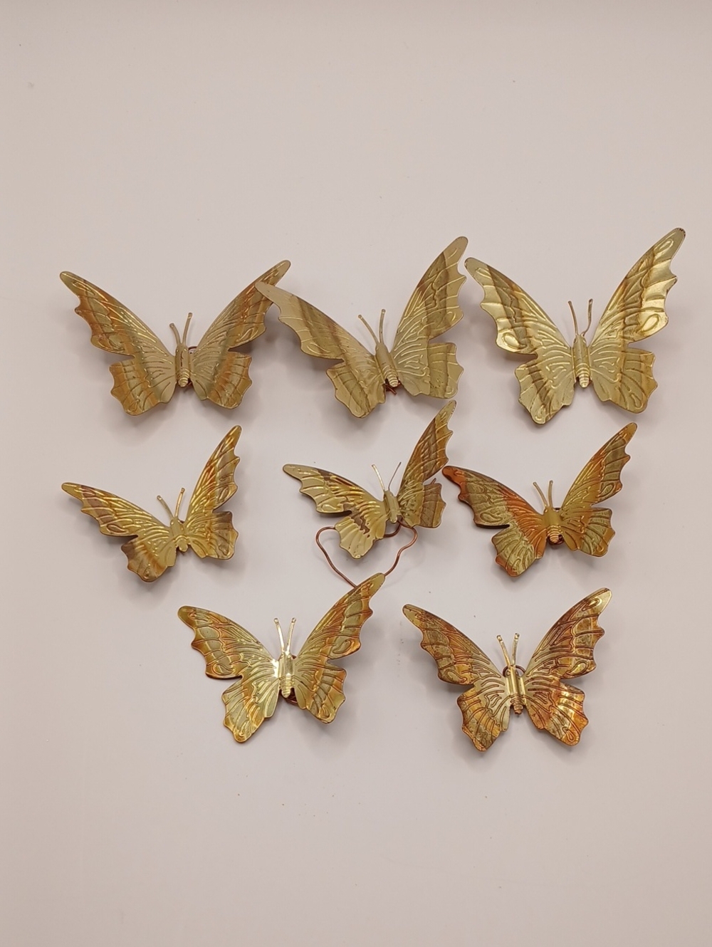 Decorative Metal Butterflies Wall Decor Set of 8